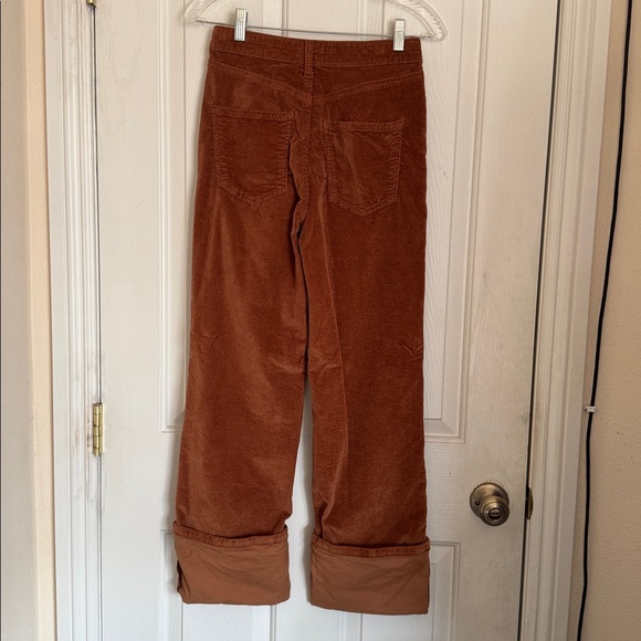 Anthropologie Pilcro The Scotty Cuffed Brown Corduroy Straight Leg Pants size 26 - Picture 3 of 11
